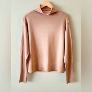 Wilfred Merino Wool Funnel Neck Sweater — Size L — Rose Beige